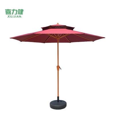 喜力健 户外休闲遮阳伞 S顶酒红色-2.7米 把