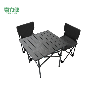 喜力健 户外便携折叠桌椅 黑色桌-大号椅子2把 套