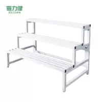 喜力健  铁艺阶梯花架 白色三层-长120*高45CM 个