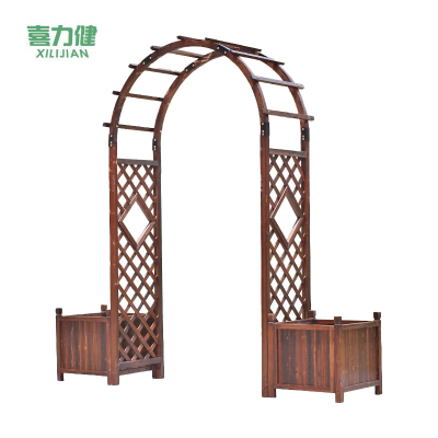 喜力健 防腐木拱门花架 带花箱-宽100CM 套