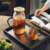 2TCU意大利复古海棠花冷水壶套装耐高温玻璃杯子家用简约凉