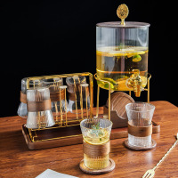 冷水壶带龙头玻璃凉水壶家用套装高颜值大容量耐高温饮料桶水果茶