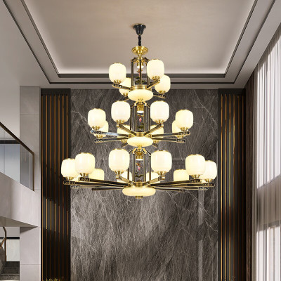 [慕洛奇]新中式全铜吊灯家用大气卧室餐厅中国风禅意酒店别墅客厅复式灯