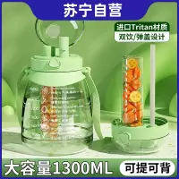 新款2023大容量双饮杯夏季女学生高颜值大肚水杯带吸管杯子耐高温