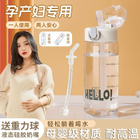 吸管杯产妇孕妇重力球杯高颜值夏季女带吸管杯子大容量幼儿童水杯