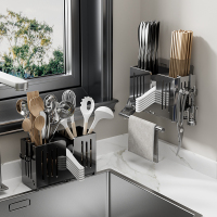 [补贴10%]筷子筒沥水壁挂式厨房用品家用餐具篓筷笼置物架收纳挂架大容量