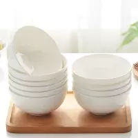 唐山骨瓷碗家用套装白色饭碗米饭碗陶瓷碗2024新款面碗餐具白瓷碗