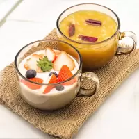 燕麦早餐杯玻璃杯家用水杯子女夏大容量牛奶咖啡杯带盖勺泡茶冰川