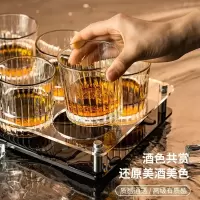 玻璃杯威士忌酒杯水晶鸡尾洋酒杯子喝白兰地网红玻璃家用啤酒杯红酒酒具