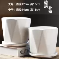 [补贴10%]花盆陶瓷特价清仓大号特大号带托盘白色绿萝欧式简约超大艺术桌面