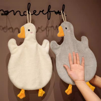 可挂式毛巾擦手巾珊瑚绒小方巾儿童手巾手帕厨房卫生间抹布吸水