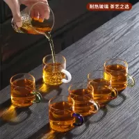 耐热玻璃小茶杯带把杯透明主人杯茶碗直把家用杯功夫茶具高硼硅