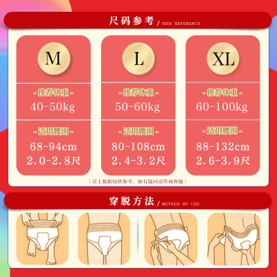 [补贴10%]成人纸尿裤老年人专用拉拉裤大吸量防漏男女用内裤型尿不湿 超薄L码45片1200ML吸量