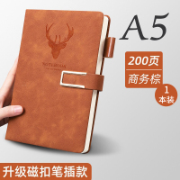 [补贴10%]A5超厚皮面笔记本子商务记事本2024年新款工作笔记办公用会议记录本加厚简约大学生考研B5笔记本子