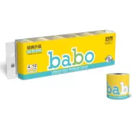 斑布(BABO)卷纸12卷 经典系列有芯有膜卷纸165g*12卷/提(BJPJ165A12)本色卫生纸竹浆