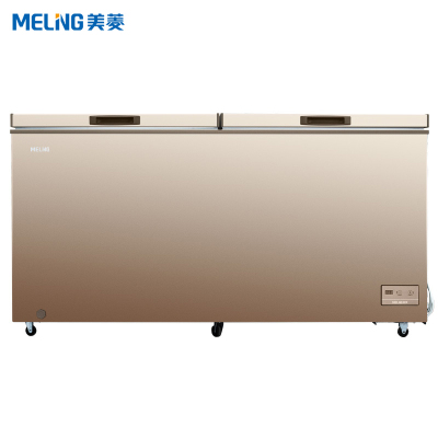 美菱(MELING)BC/BD-536DTE 顶开门卧式冷柜 大容量冰柜 电脑控温 (咖啡金)无锁