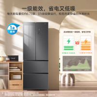 美菱BCD-367WP9BX 法式四门冰箱格调灰彩晶玻璃外观风冷无霜一级变频