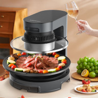 荣事达（Royalstar）多功能电烤盘可视5.5L大容量炸锅烤肉锅自动旋转照烧炉免翻面薯条机烤串机RS-AF1283D