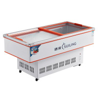 穗凌DLCD-1.6米冰柜商用冷藏冷冻海鲜展示柜斜面卧式冷柜烧烤串串麻辣烫保鲜柜点菜柜冰箱冰鲜速[开专票提供69码]