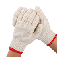 BW 红边米黄纱线劳保手套/BWSBFH-SX003/双