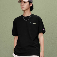 Champion冠军棉美式情侣T恤2024男春夏字母黑色短袖女潮牌
