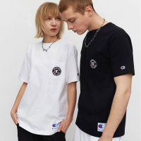 Champion冠军正品日版徽章短袖潮流t恤夏季宽松男黑色美式复古情侣装1