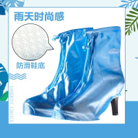 正雨女式高跟防雨鞋套雨天防水鞋套防滑加厚底女雨鞋套9063