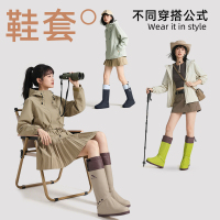 正雨雨鞋套防水加厚耐磨防滑防雨水鞋骑行下雨脚套拉链使用雨靴9063