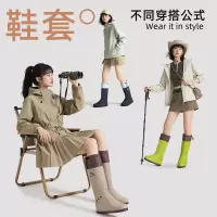 正雨雨鞋套防水加厚耐磨防滑防雨水鞋骑行下雨脚套拉链使用雨靴9063