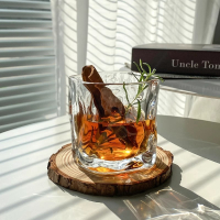 三维工匠少女ins风不规则酒杯小众设计玻璃杯子高级感水杯咖啡牛奶褶皱杯