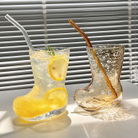 三维工匠ins风网红创意靴子玻璃杯透明个性果汁饮料啤酒杯潮流咖啡冷饮杯