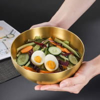 三维工匠韩式304不锈钢冷面碗家用拌饭碗水果碗沙拉碗高颜值大号韩国餐具