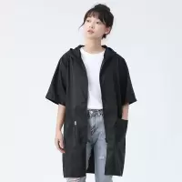 三维工匠短袖罩衣男女夏天薄款外套工作服单层透气防水油家用围裙大褂工装
