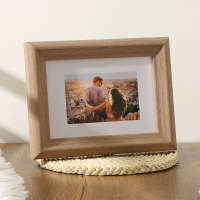 三维工匠照片打印加相框定制洗相片做成相册空框7寸摆台摆件六6寸实木挂墙 咖其纹木+免费洗照片 5寸摆挂两用[放8.8x1