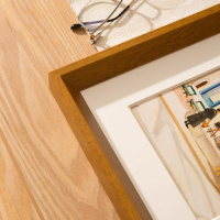 三维工匠实木大相框挂墙4K油画a4儿童素描画框空框装裱a3拼图定制任意尺寸 胡桃色 30寸[50.8*76.2厘米]挂墙