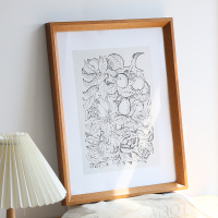 三维工匠实木简约大画框挂墙装裱外框国画书法裱框拼图海报摆台相框定制A4 斜边咖啡色 24寸挂墙[可放50.8*60.9c