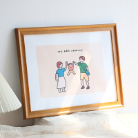 三维工匠实木简约大画框挂墙装裱外框国画书法裱框拼图海报摆台相框定制A4 U型中咖色 4K挂墙[可放38*53cm]