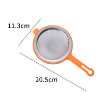 三维工匠中药过滤网豆浆漏勺304不锈钢网漏儿童辅食过滤器网筛隔渣细滤网 304网漏勺[中号]单耳橙色