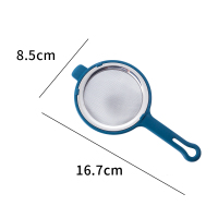 三维工匠中药过滤网豆浆漏勺304不锈钢网漏儿童辅食过滤器网筛隔渣细滤网 304网漏勺[小号]单耳蓝色