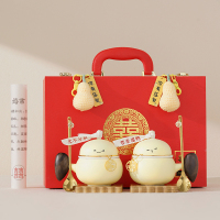 三维工匠永不分梨鸭新婚礼物送新人闺蜜情侣喜杯子新婚订婚礼品送新娘实用