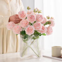 三维工匠洋牡丹仿真花室内假花干花玫瑰花绢花束餐桌花摆设客厅装饰花摆件