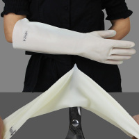 三维工匠丁腈橡胶手套耐磨长款用不破耐酸碱高温家务洗衣饭店刷碗洗碗手套