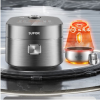 苏泊尔SF40HC0808电饭煲4L本釜远红外穿透加热 不锈钢内胆家用多功能煮粥锅智能电饭锅 银色