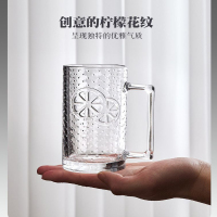 青苹果带把手玻璃杯水杯水壶套装啤酒杯扎啤泡茶大容量待客茶杯