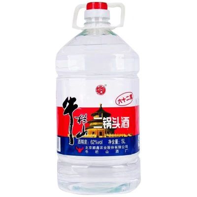 北京牛栏山二锅头62度大桶蓝标5L*一桶