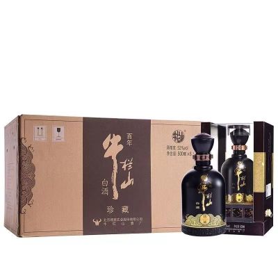 牛栏山53度百年珍藏 浓香型白酒 500ml*6瓶整箱装 亚克力