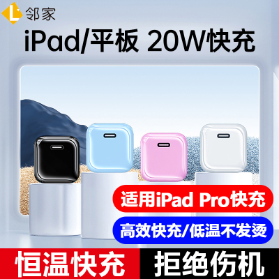 适用苹果平板ipadpro充电器20w快充头mini6双typec数据线air6/5/4