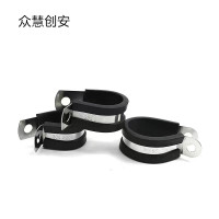众慧创安 不锈钢连胶条喉箍 R型管夹电缆夹 直径28mm 个