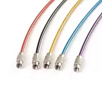 众慧创安 钢丝圈 钥匙扣环 彩色包塑钢丝绳圈 钥匙环 钥匙圈 钢丝绳环 直径5cm 个