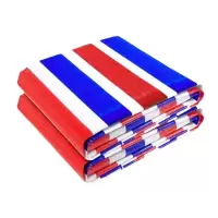 众慧创安 三色彩条布 防水布双面防雨布 遮雨布工地耐磨塑料布 4×5m 个